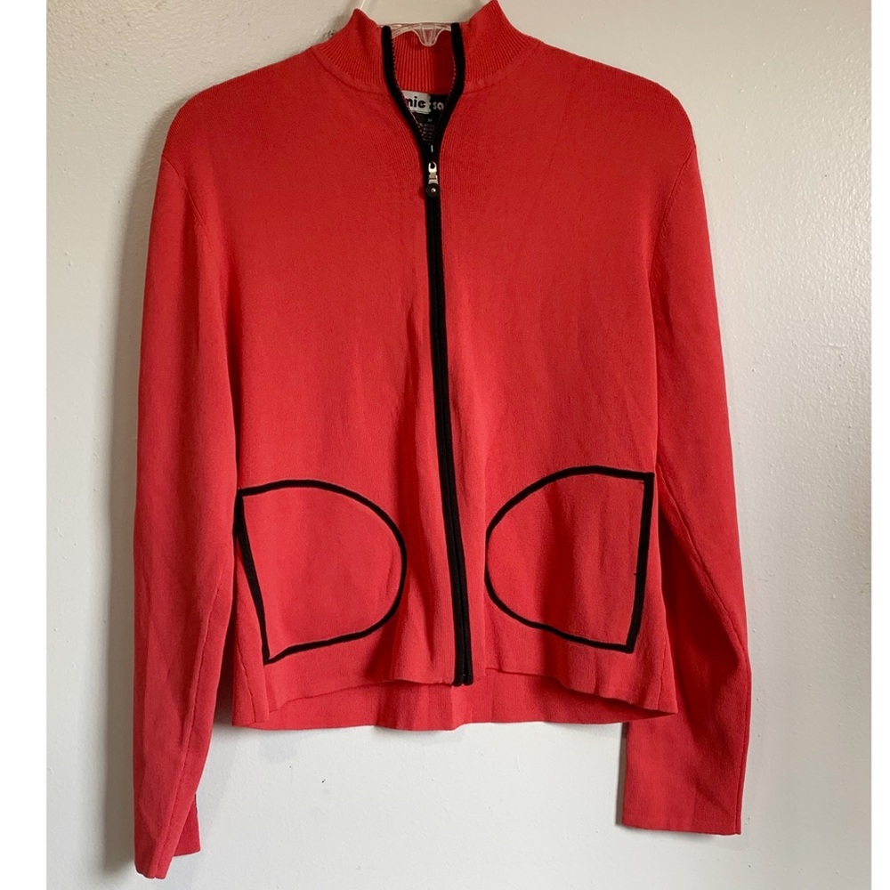 Jamie Sadock Full Zip Front Jacket Red Viscose